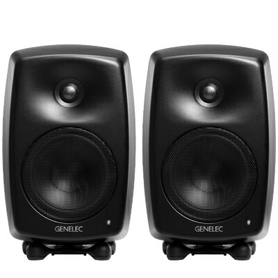 【中古】（新古品） Genelec ジェネレック G Three 養護ホームオーディオ用 活動的金棒引き (2本) (黒いこと, 有りの実)