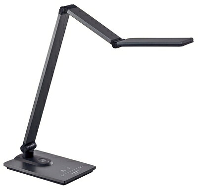【中古】（新古品） パナソニック LEDデスクライト 置き型 スマホ充電USBポート付 4段調光 パソコンくっきり光搭載 器具光束950ルーメン ダークグレーメタリック SQ-LD560-K