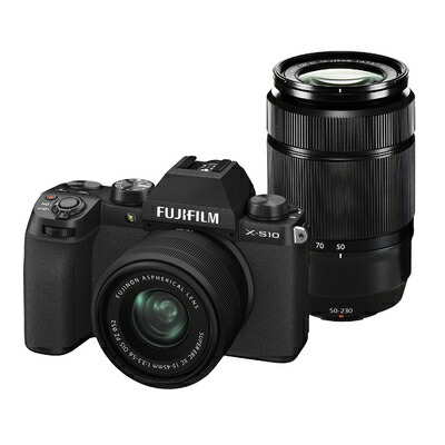 【中古】（新古品） 富士フイルム(FUJIFILM) ミラーレスデジタルカメラ X-S10 Wズームレンズキット F X-S10LK-1545/50230 ブラック