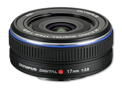 【中古】(新古品) OLYMPUS パンケーキレンズ M.ZUIKO DIGITAL 17mm F2.8 ブラック
