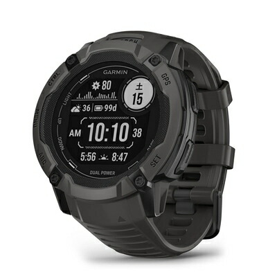 【中古】（新古品）ガーミン(GARMIN) Instinct 2X Dual Power Graphite タフネスGPSスマートウォッチ Suica対応 防水 防塵 耐熱 ストレス値 心拍数 登山【日本正規品】