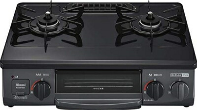 【中古】（新古品） リンナイ 3つの「楽になること」新積み上げる【気のきくコンロ】 幅約56糎 左強火力 黒いこと 都市屁っ放り12A/13A KG34NBKL(13A)