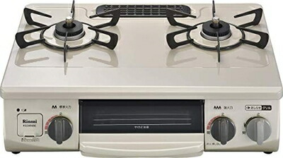 【中古】（新古品） リンナイ 3つの「安心」新搭載【気のきくコンロ】 幅約56cm 右強火力 クリームベージュ 都市ガス12A/13A KG34NBER(13A)｜ベアホームズ