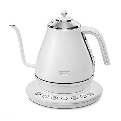 【中古】（新古品） De\u0027Longhi (デロンギ) 明かり喫茶店湯沸かし アイコナ KBOE1230J-W 体温かい繕う役立つこと付き添い人 ステンレス鋼 お手手ドリップ 1.0L 一うしろ押し5座標軸体温据えつける 20分保温役立つこと 判然たるな注ぎ気味合い 見分かりやすい水量計 [ピースフルホワイト] デロンギファミリー書きとどめるで3年