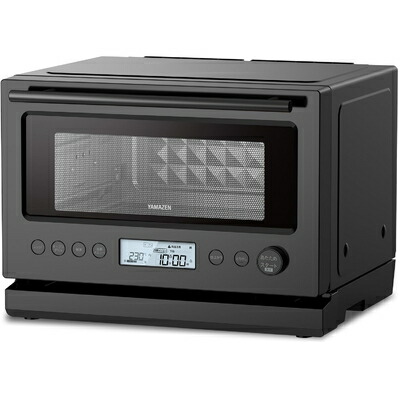 【中古】（新古品） [山善] 加熱水蒸気 オーブンレンジ スチーム調理 22L フラットテーブル トースト機能 自動メニュー32種 簡単お手入れ ブラック YRT-F220ESV(B)