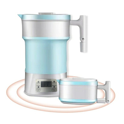 【中古】（新古品） Aseech 折りたためるケトル 電気ケトル 800ml 電圧切替式 海外でも使える 携帯ポットシリコン キャンプ 電気ポット 湯沸かしコンパクト 携帯便利 旅行用品