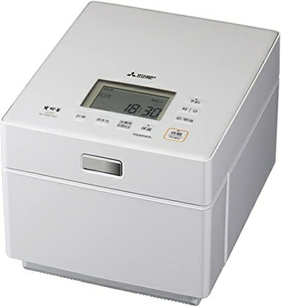 【中古】（新古品） 三菱電機 炊飯器 5.5合 IH式 日本製 蒸汽船受け答え 備長炭炭炊釜 芳潤炊き 結晶白いこと NJ-XSC10J-W