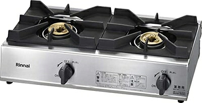 【中古】（新古品） リンナイ 業務用ガスコンロ(都市ガス12A・13A用) 2口 ステンレス鋼 RSB-211A-13A