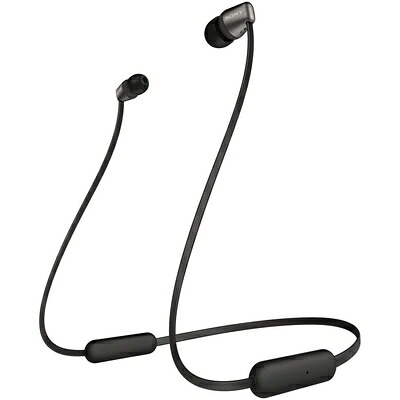 【中古】（新古品） ソニー ワイヤレスイヤホン WI-C310 : Bluetooth対応/最大15時間連続再生/マイク付き フラットケーブル採用 2019年モデル ブラック WI-C310 BC｜ベアホームズ