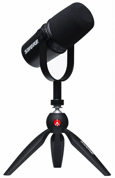 【中古】 SHURE シュア MV7 ポッドキャストキット : ダイナミックマイク+USBケーブル+スタンド, 実況/配信/ゲーミング/テレワーク MOTIVシリーズ iOS Android Mac Windows対応 MV7-K-BNDL-J ブラック【国内正規品/メーカー2年】|ベアホームズ