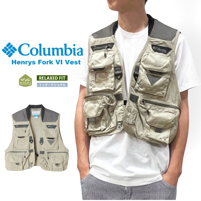 Columbia フィッシングベスト M 黒　現場　撮影 2489-0765-co1.jpg