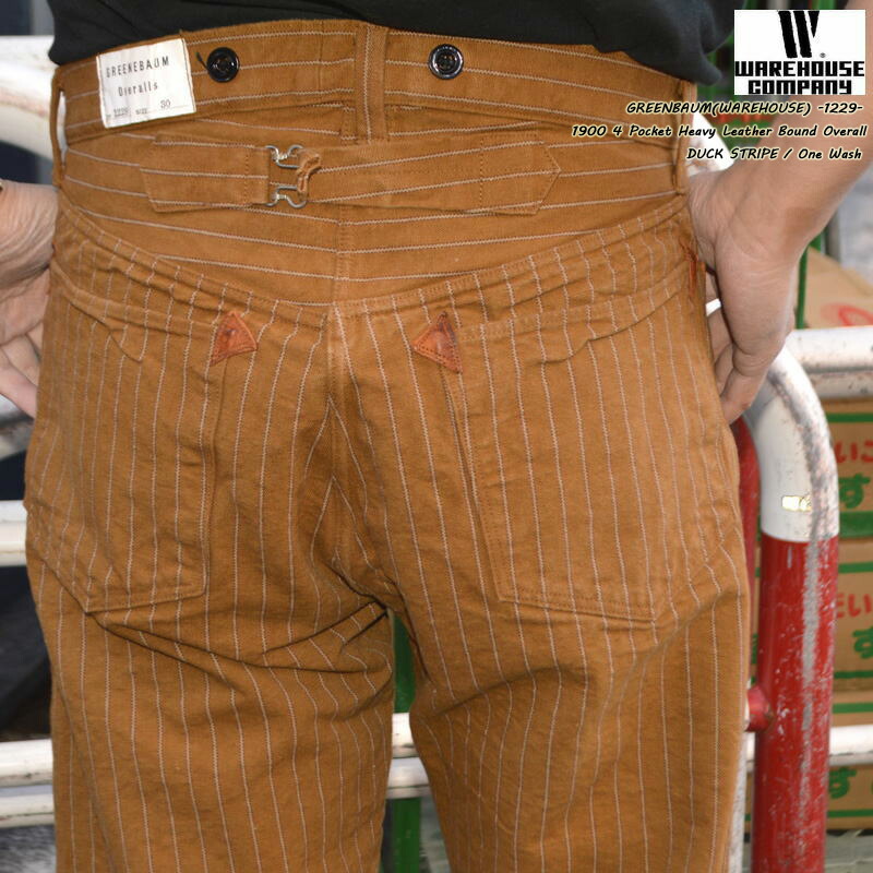 GREENEBAUM OVERALLS グリーンバウム オーバーオール "1229 DUCK STRIPE"1900 4 Pocket Heavy Leather Bound Overall1900 4ポケット ヘビー レザー バウンド オーバーオールWAREHOUSE ウエアハウス ウェアハウス|ベアーズ