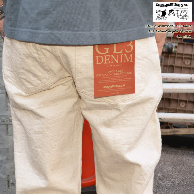 STUDIO D\u0027ARTISAN \"SD-1001E\""GL3 Ecru Regular Straight GL3 キナリ レギュラーストレートステュディオ・ダ・ルチザン ダルチザン デニム ジーパンホワイトデニム 白いことデニム エクリュデニム エクリュジーンズ セルビッチ セルビッジ ジーンズ"