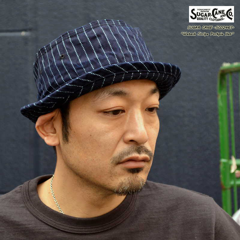 SUGAR CANE シュガーケーン ポークパイハット デニムブラック SUGAR CANE シュガーケーン 帽子 10オンス デニム ポークパイ