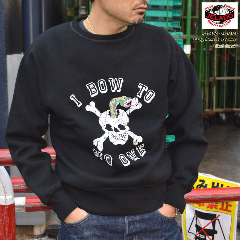 L】JELADO ジェラード Skull Snake フロッキースウェット JELADO ジェラード AB11212 Skull Snake Sweat スカル スネーク