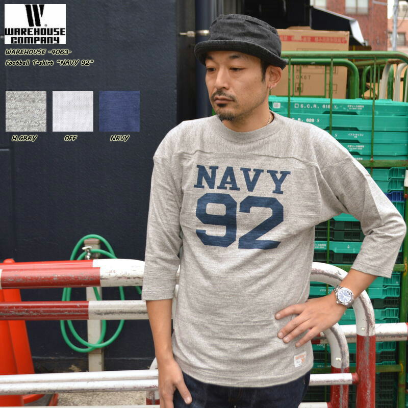 楽天市場】WAREHOUSE (ウエアハウス) : Lot 4063 7分袖フットボールT