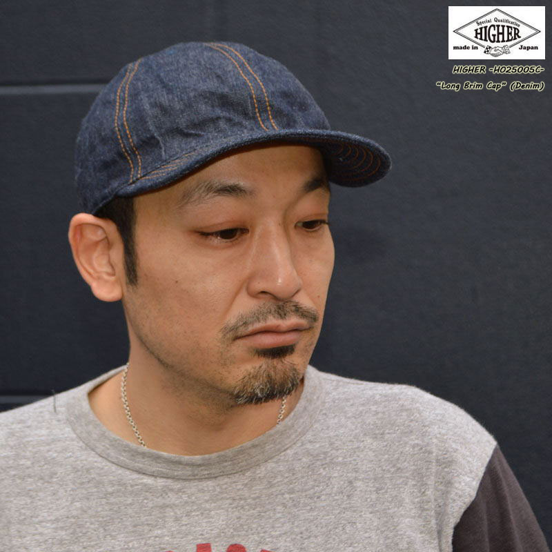 HIGHER ハイアー \"HT25005C\"LONG BRIM CAP ロングブリム キャップDENIM CAP デニム キャップ 帽子