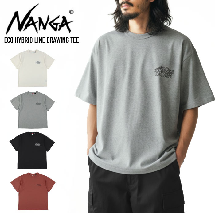 NANGA ナンガ 半袖Tシャツ エコハイブリッド ラインドローイン Tシャツ トップス メンズ レディース アウトドア キャンプ スポーツ 釣り カジュアル ストリート シンプル おしゃれ 刺繍 N2610-1M038Z メール便対応