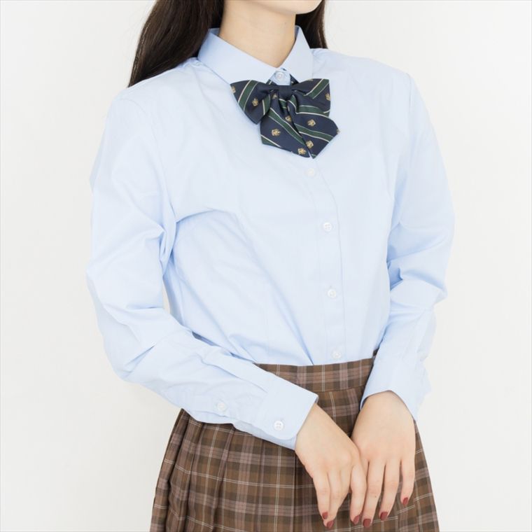 21特集 スクールシャツ 女子 長袖 制服 レディース 学生服 透けない スクールブラウス シャツ ワイシャツ Yシャツ 高校生 中学生 通学 大きいサイズ ホワイト ブルー 白 青 ポスト投函 Sferavisia Hr