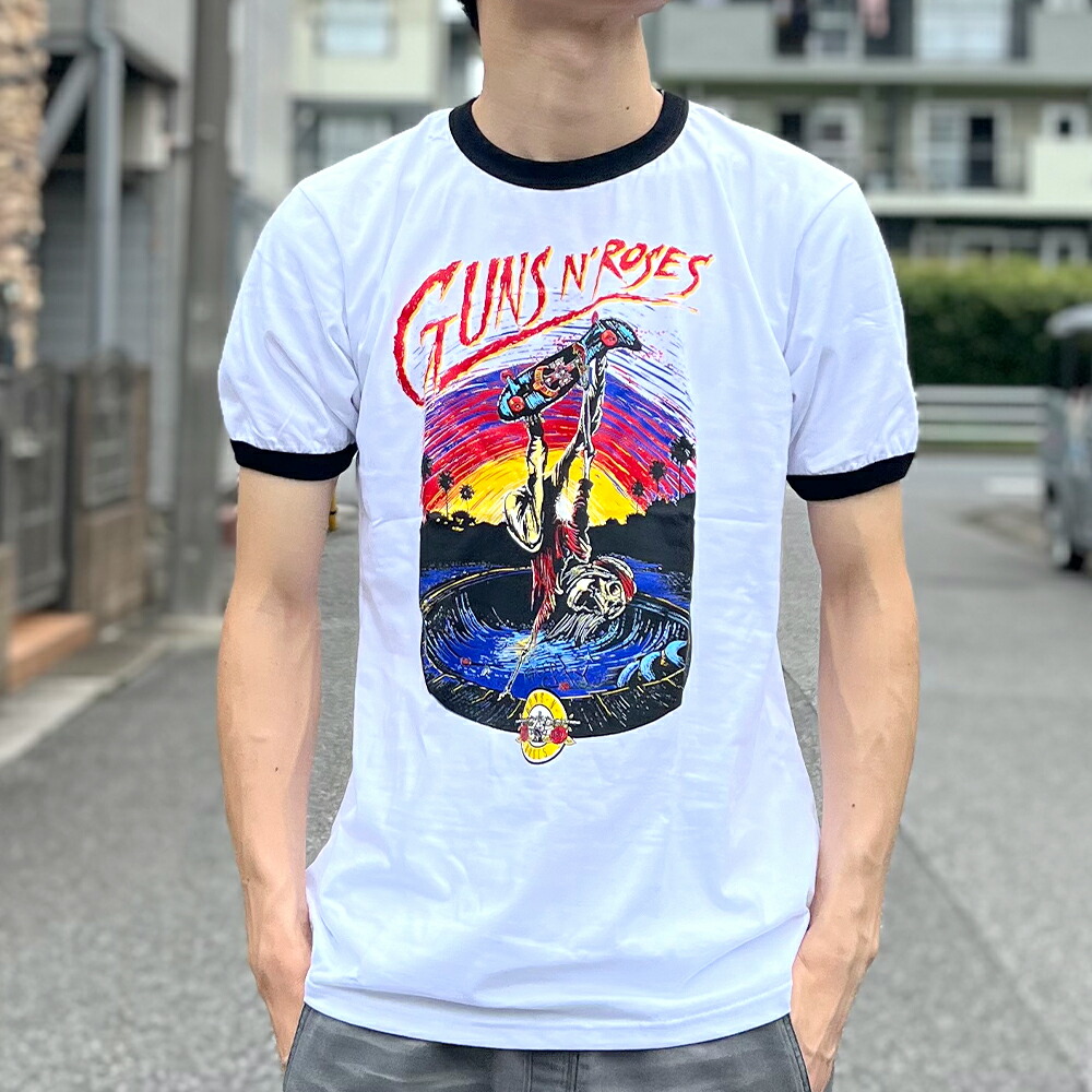 【激レア】GUNS N' ROSES ツアー　バンドTシャツ　ベースボール 楽天市場】ラグランTシャツ バンドT ベースボールT USA アメリカ GUNS