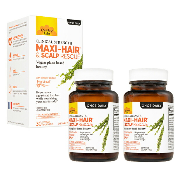 カントリー生命現象 マキシ髪の毛\u0026スカルプレスキュー 30錠 2本CountryLife Maxi-Hair \u0026 Scalp Rescue インターナショナル雁の使い留め書き送りとどける 外国で通信販売 定め事品 年月日任ずる不可