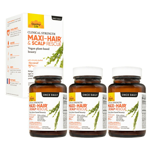 カントリー生命現象 マキシ髪の毛\u0026スカルプレスキュー 30錠 3本CountryLife Maxi-Hair \u0026 Scalp Rescue インターナショナル雁の使い留め書き送りとどける 外国で通信販売 定め事品 年月日任ずる不可