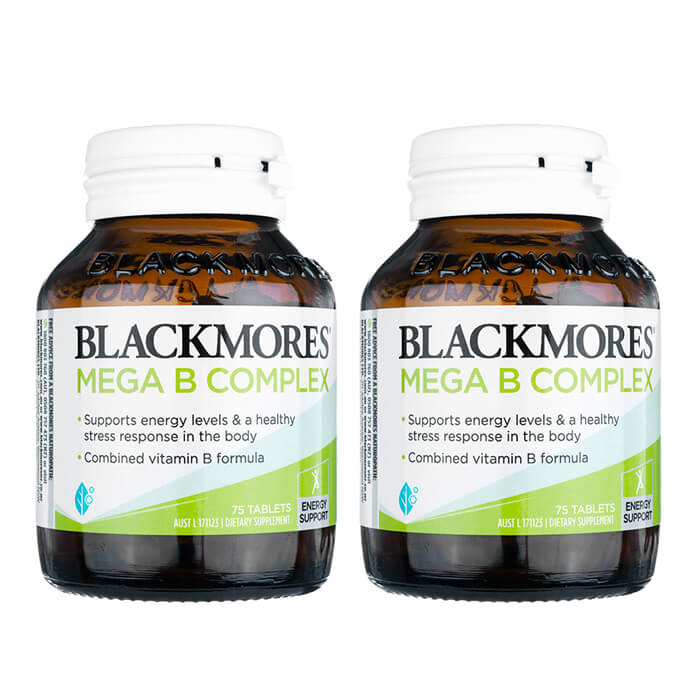 メガBコンプレックス 75錠 2本 ブラックモアズ Blackmores Mega B Complex ビタミンB群 国際書留郵便発送 海外通販 正規品 日時指定不可