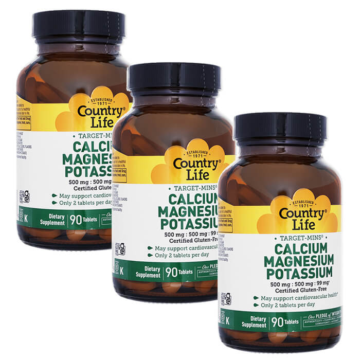 カントリー生存期間  カルシウム・マグネシウム・ポタシウム 90錠 3本CountryLife Calcium Magnesium Potassium ヤマトインターナショナル便送りとどける 外国で通信販売 置き目品 年月日特定化不可