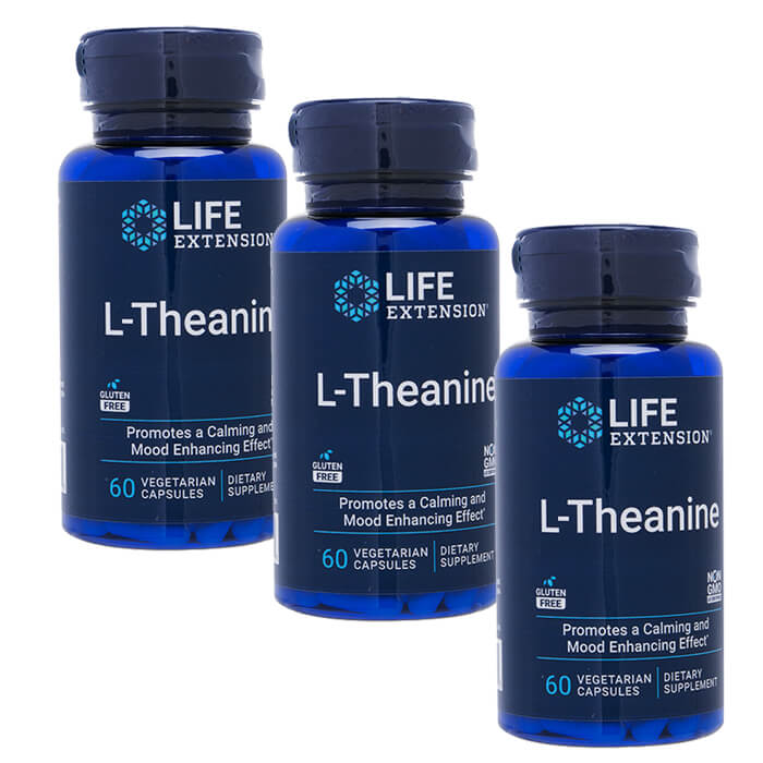 L-テアニン 100mg　60カプセル　3本セット　ライフエクステンション 　LELife Extension　L-Theanine 国際郵便書留発送 海外通販 正規品 日時指定不可 7,485円
