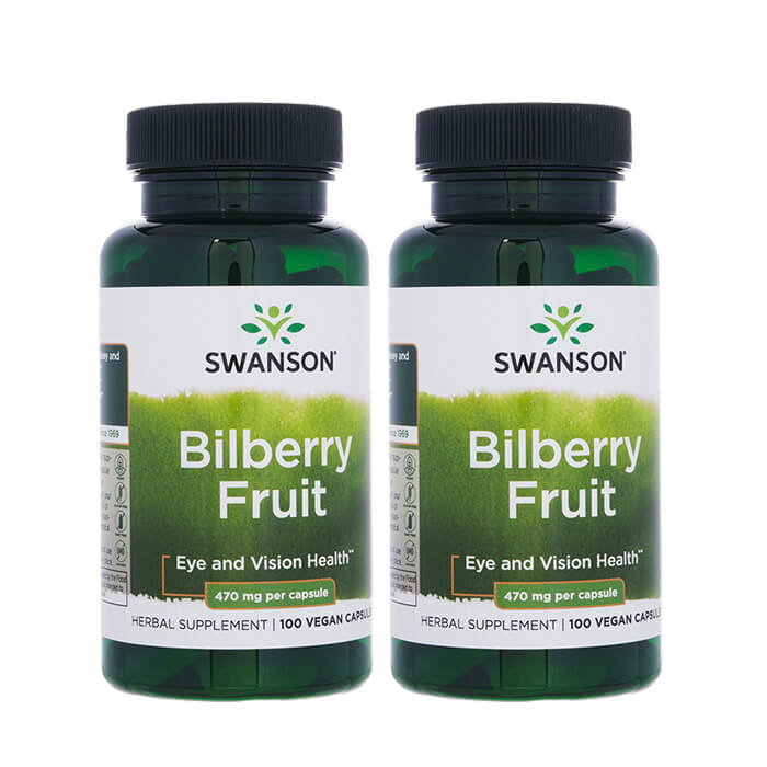 スワンソン ビルベリー 470mg 100錠 2本 Swanson Bilberry アントシアニン 国際郵便書留発送 海外通販・正規品・日時指定不可