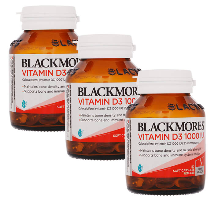 ヴィタミンD3 1000IU 130錠 3本 ブラックモアズ Blackmores Vitamin D3 1000IU ヤマトインターナショナル便送りとどける 外国で通信販売 定め事品 年月日任ずる不可