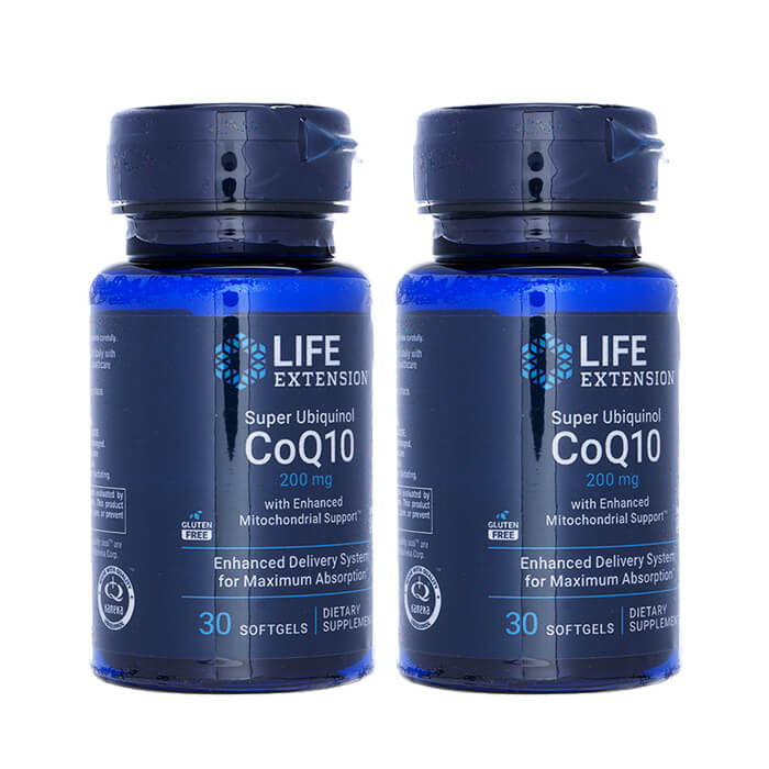 2本 スーパーユビキノール CoQ10 200mg 30錠 ライフエクステンション Life Extension SuperUbiquinolCoQ10withENH MitochondrialSupport LE 還元型 国際郵便書留発送 海外通販 正規品 日時指定不可