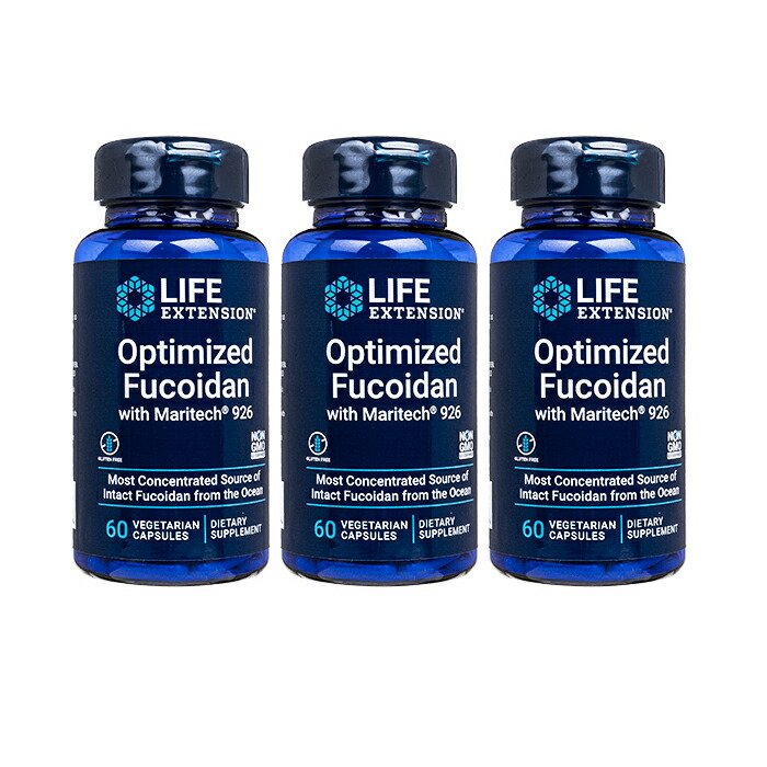 オプティマイズド フコイダン 88.5mg 60錠 3本 ライフエクステンション 海藻由来成分 Life Extension LE Optimized Fucoidan with Maritech 926 国際郵便書留発送 海外通販 正規品 日時指定不可｜ビューマート