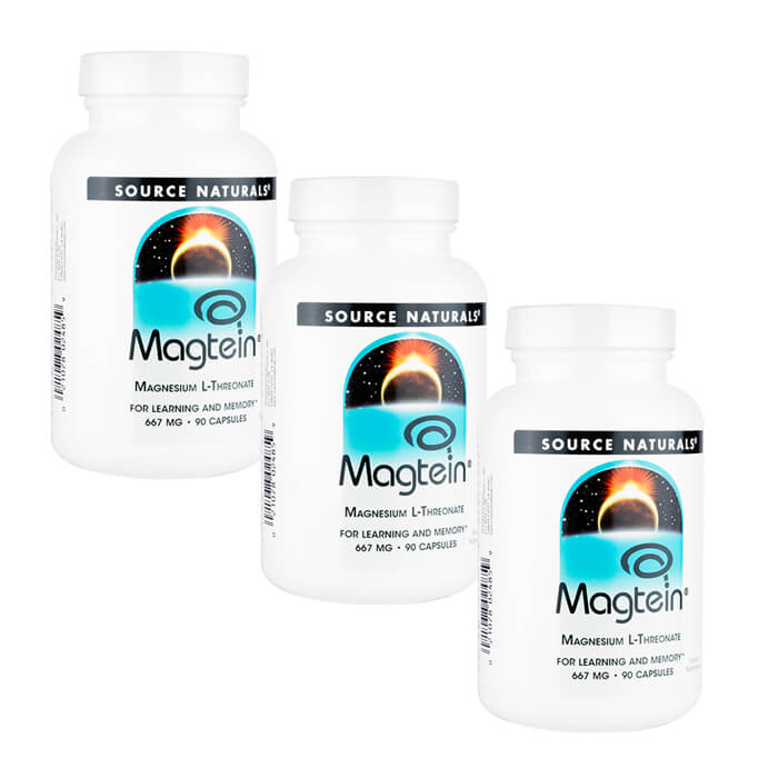 Source Naturals マグテイン 667瓱 90錠 3本 Magtein インターナショナルeパケット便送りとどける 外国で通信販売 置き目品 日づけ決める不可