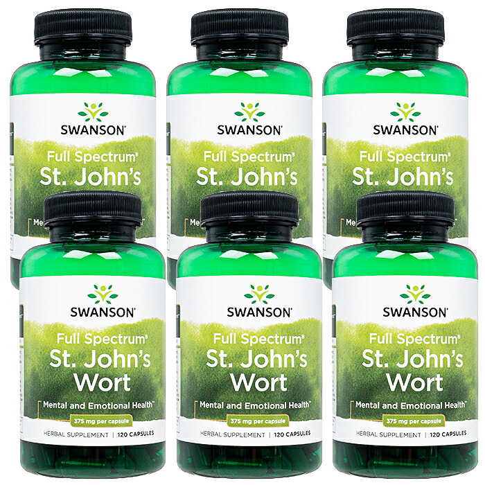 6本 スワンソン セントジョーンズワート 375瓱 120錠 Swanson St.John\u0027sWort ヤマトインターナショナル便送りとどける 外国で通信販売 定め事品 年月日任ずる不可