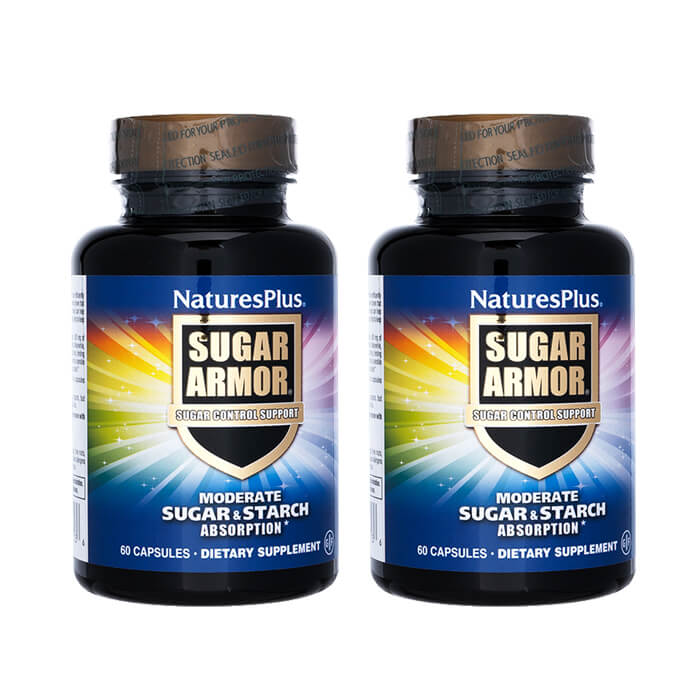 シュガーアーマー 60錠 2本 NaturesPlus Sugar Armor ダイエット グルテンフリー 国際書留郵便発送 海外通販 正規品 日時指定不可