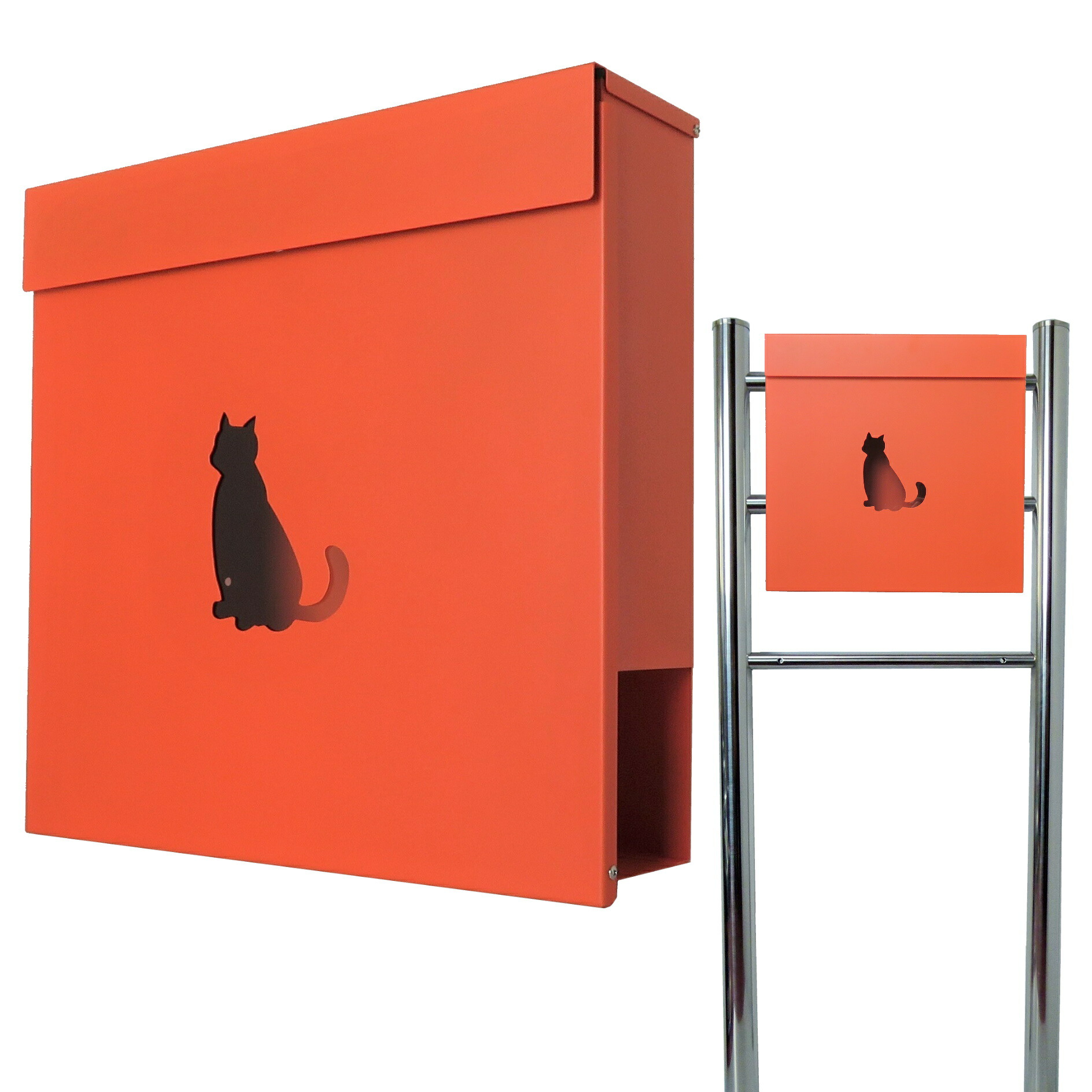 ポスト おしゃれ 郵便受け 北欧 郵便ポスト スタンド オレンジ色ポスト Pm06f Pm384 かわいい新作
