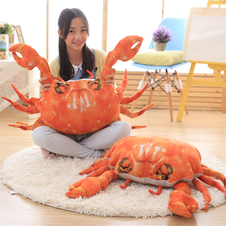 カニのぬいぐるみ 蟹 お誕生日プレゼント 大きい 甲殻類 手触りふわふわ 抱き枕 ギフト 贈り物 店飾り インテリア ユニーク おもちゃ size 幅30×50cm
