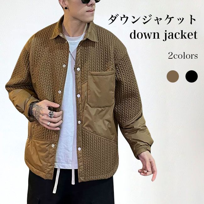 落ち込む上衣 メンズ キルティング上衣 落ち込む入れ 着飾る 向こう見ず 冬上衣 生あたたかい 防寒 防風 上衣 折り襟 スナップボタン 成人男性 前掛け 心地好い アウター 胸衣嚢