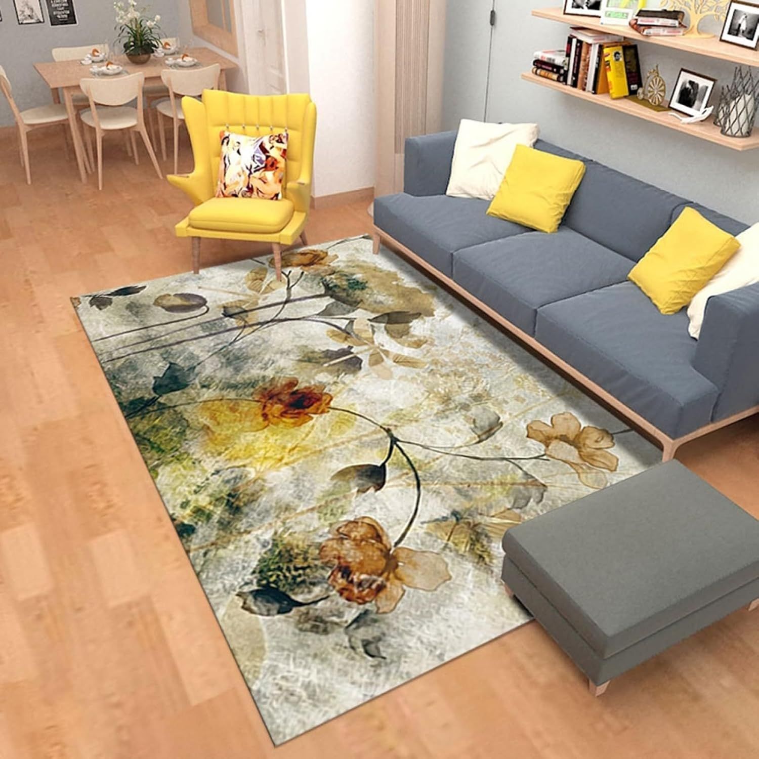 ラグ カーペット 140x200cm ラグマット 北欧 長方形 おしゃれ 中華風 花柄 モダン 絨毯 薄手 洗える 滑り止め 防音効果 心地良い 春夏用 リビングラグ センターラグ じゅうたん