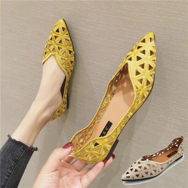 カットワーク パンプス ローヒール 走れる フラットパンプス フラットシューズ フラット ぺたんこ 歩きやすい 柔らか 痛くない 履きやすい 軽量 ポインテッドトゥ 疲れにくい 華奢見え サンダル 脱げない カジュアルシューズ