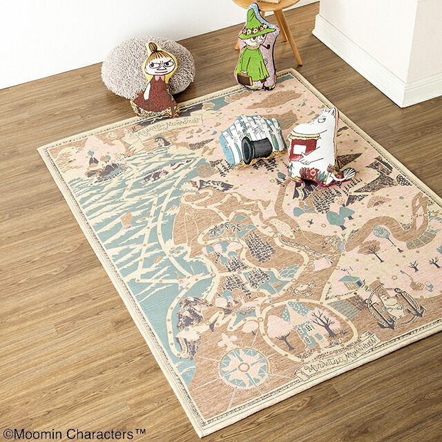 ラグマット MOOMIN ムーミン 谷の景色 ラグ おしゃれ 北欧 防ダニ 冬 床暖房対応 オールシーズン 滑り止め マット ラグマット カーペット ラグカーペット センターラグ 長方形 ホットカーペットラグ 絨毯 北欧ブランド 200×156|Beauty Park 346