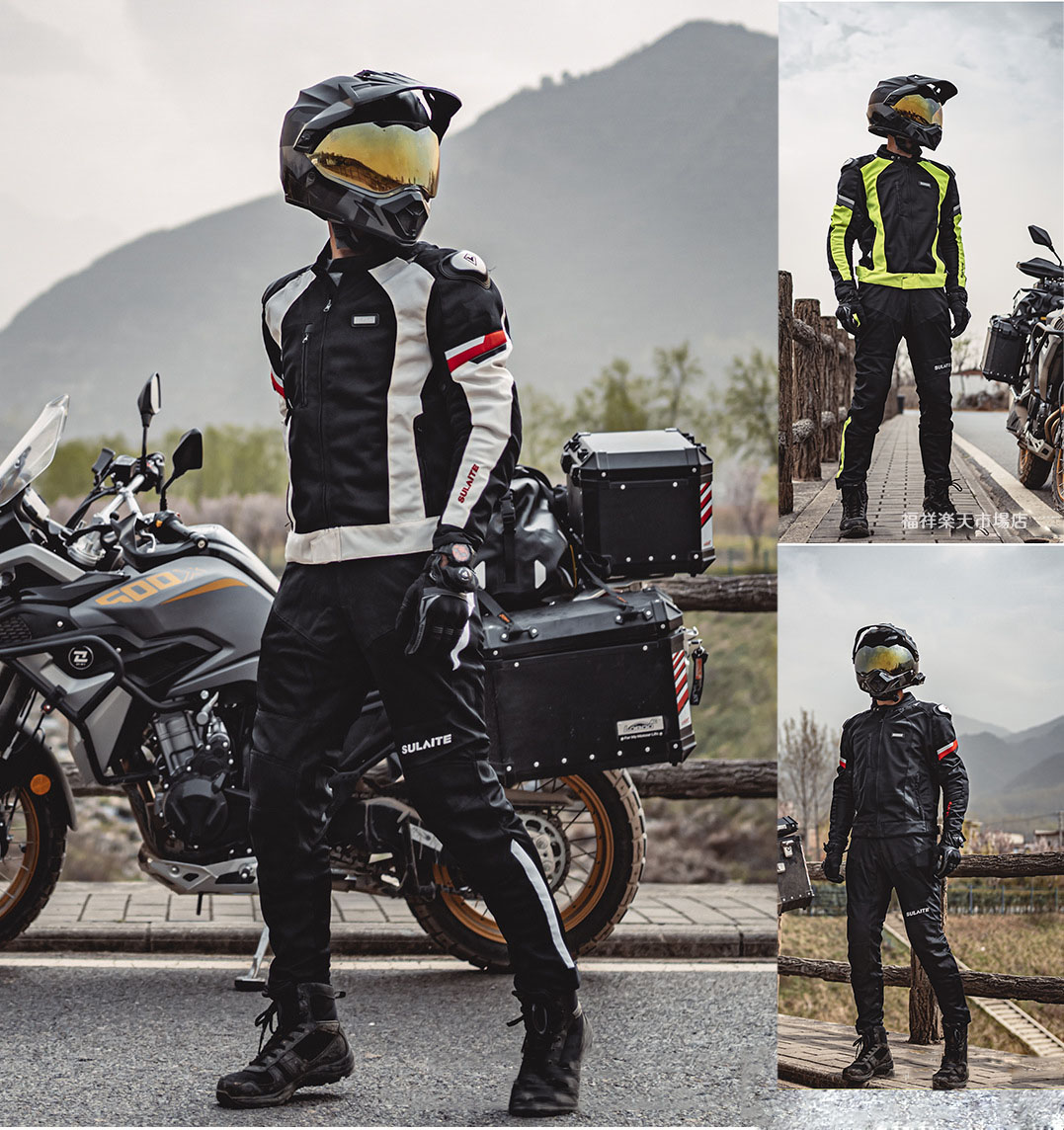 バイクジャケット バイクパンツ メンズ 夏用メッシュ 上下２点セット バイクスーツセット 通気 プロテクター装備 バイクウェア 男用 黒色 バイクウエアセット 耐磨 メッシュジャケット 送料無料｜BEAUTY ROOM MAGO