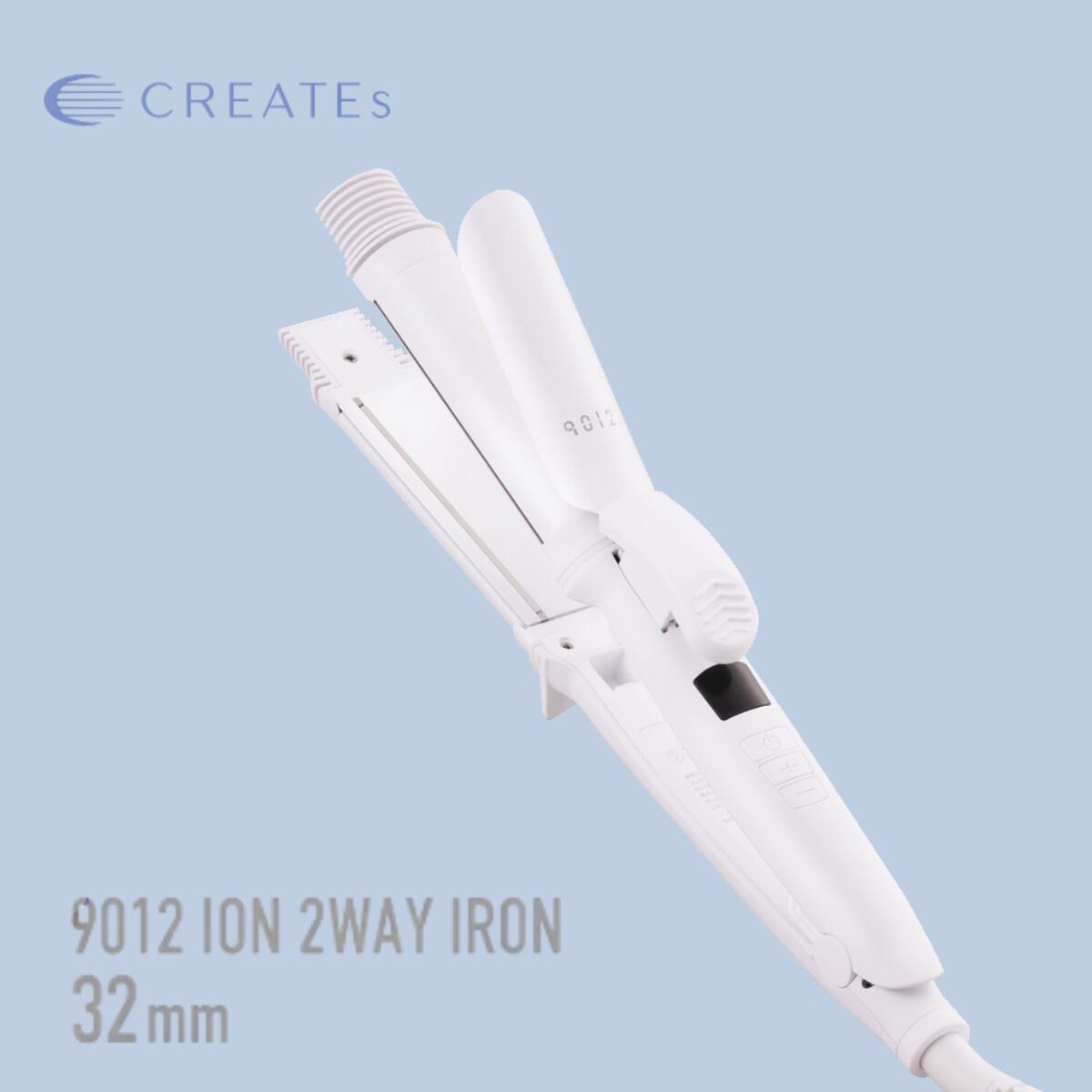 【送料無料 正規品】ポイント10倍 クレイツ カールアイロン 32mm 9012 2WAY アイロン コテ 1年保証 CSC9012-G32W クレイツイオン 韓国 プレゼント 海外 対応 クレイツカールアイロン イオンカールプロ 海外対応 2ウェイ画像