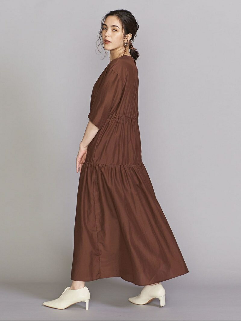 By ローン ティアード6分袖 ワンピース Beauty Youth United Arrows ビューティ ユース ユナイテッドアローズ ワンピース 5ー9分袖ワンピース ブラウン ブラック 送料無料 Rakuten Fashion Gamerzos Com