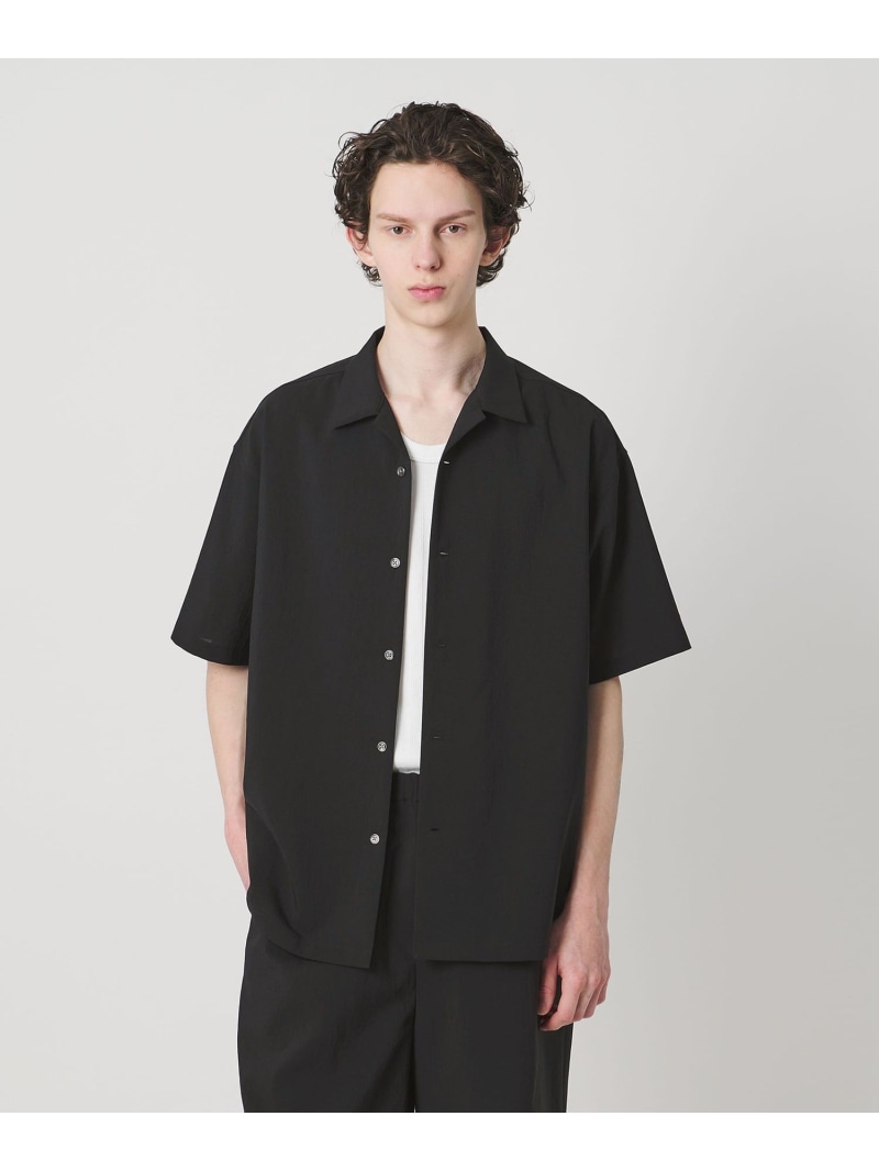 RENU TROシリーズ オープン カラー シャツ -セットアップ対応- monkey time BEAUTY&YOUTH UNITED ARROWS ビューティー＆ユース　ユナイテッドアローズ トップス シャツ・ブラウス グレー ブラック ベージュ【送料無料】[ Fashion]