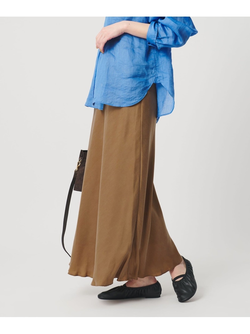 フィブリルキュプラ 人魚スコート BEAUTY\u0026YOUTH UNITED ARROWS もの言う花＆若い者 ユナイテッドアローズ スコート ロング・マキシスコート 薄墨色 ベージュ 黒いこと 緑であること【貨物輸送無料】[ Fashion]