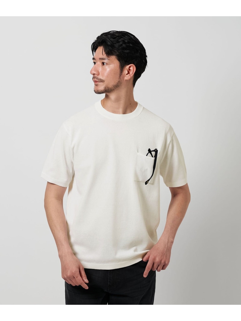 【WEB限定 WARDROBE SMART】マシーンウォッシュ 1ポケット ニット Tシャツ【抗菌防臭】 BEAUTY&YOUTH UNITED ARROWS ビューティー＆ユース　ユナイテッドアローズ トップス カットソー・Tシャツ グレー ホワイト ブラック【送料無料】[ Fashion]