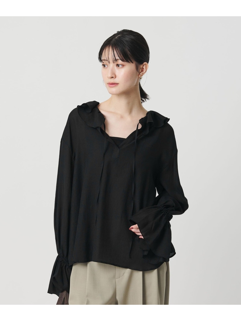 【SALE／30%OFF】ラッフル 旗がしらトップ BEAUTY\u0026YOUTH UNITED ARROWS もの言う花＆若い者 ユナイテッドアローズ トップス プルオーバー・トップ 白いこと 黒いこと【RBA_E】【貨物輸送無料】[ Fashion]