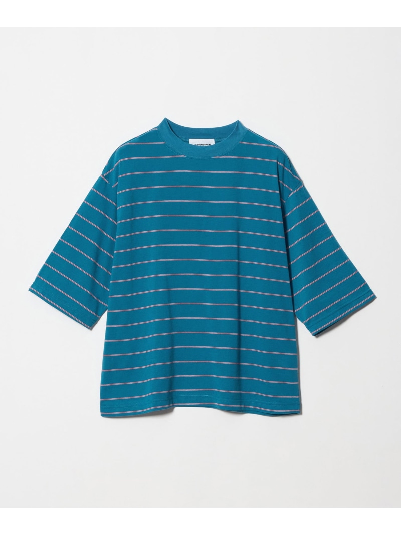コットンポリエステル ボーダー ハーフスリーブTシャツ BEAUTY&YOUTH UNITED ARROWS ビューティー＆ユース　ユナイテッドアローズ トップス カットソー・Tシャツ ブラック オレンジ【送料無料】[ Fashion]｜BEAUTY＆YOUTH UNITED ARROWS